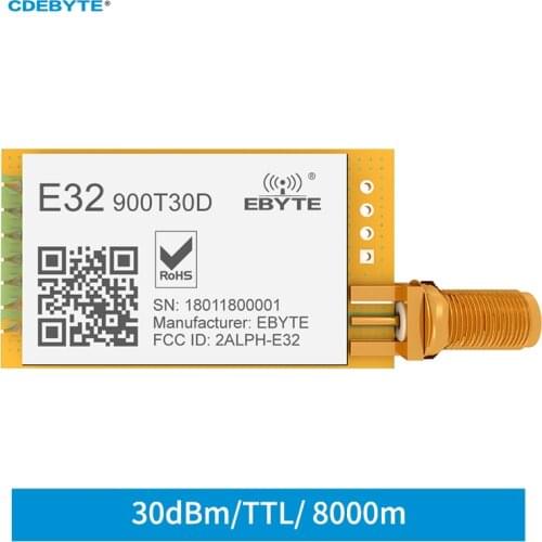 SX1276 LoRa Wireless Module E32-900T30D 868/915MHz Support Air-Wake up DIP 100mW Long Range Wireless Module Date Transceiver