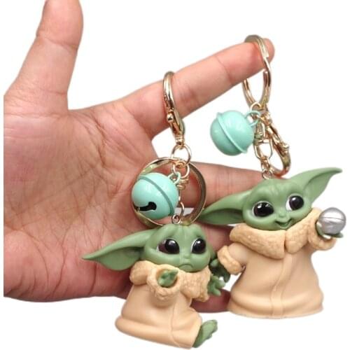 Baby Yoda Keychain Mandalorian Anime Figure Grogu Model Keychains Kawaii Bag Car Keychain Pendant Keyring KeyChain for Kids Gift