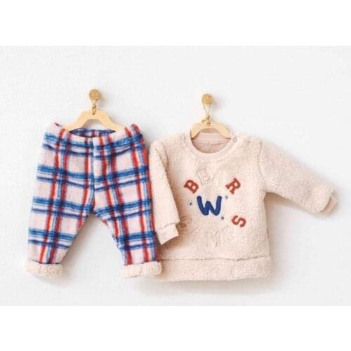 Andywawa AC21091 Bear Camp Welsoft 2li Baby Suit Beige