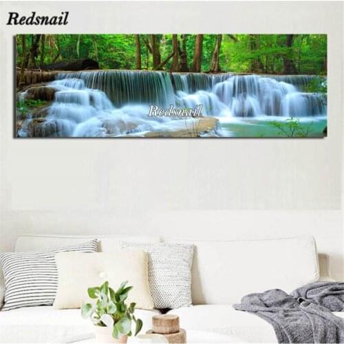 Landscape forest waterfall 5D DIY Diamond Painting cross stitch mosaic full square round diamond embroidery home decor EE031
