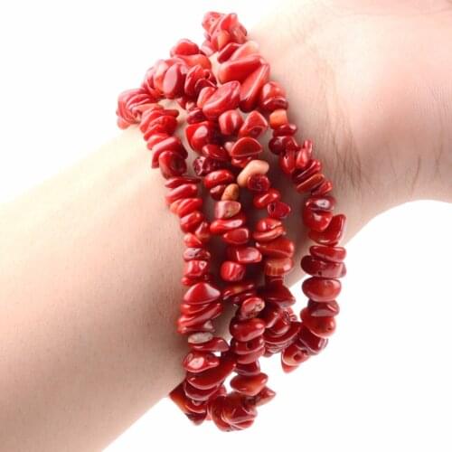 Wholesale Gravel Beads 8MM-12MM Irregular Red Coral Chips Beads For Making Bracelet Necklace 33inch/strand Diy Jewellery