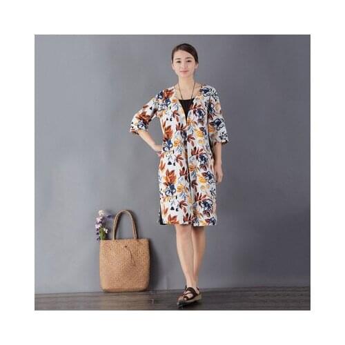 Art Retro Slim Three Quarter Sleeve Dress