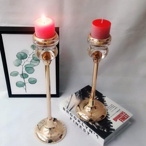 IMUWEN Metal Candle Holder Exquisite Candlesticks Wedding Table Candle Stand Party Centerpiece Luxury Home Decoration