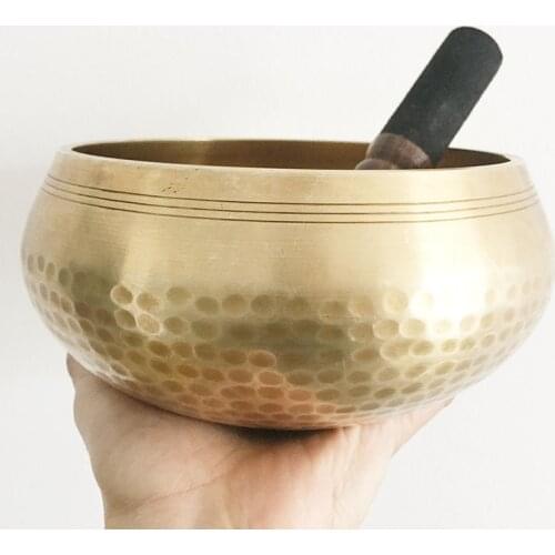 Nepal Tibetan Sing Bowl Hand Hammered Chakra Meditation Bowl Decorative-wall-dishes Yoga Tibetan Buddhist Brass Singing Bowl