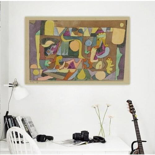 Citon Paul Klee《Varsalah》Canvas Art Oil Painting Artwork Print Poster Picture Wall Decor Home Living Room Decoration