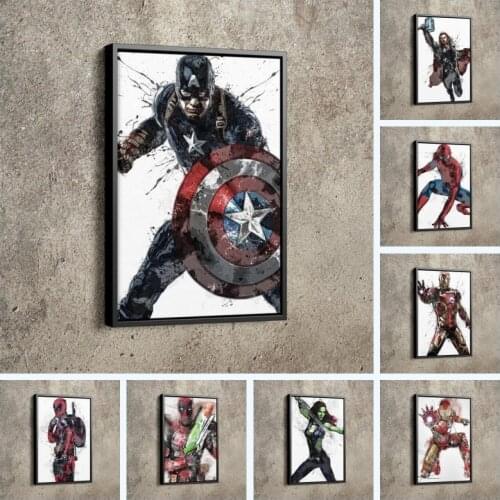 Marvel Superhero Canvas Painting Spider-Man Iron Man Hulk Batman Art Wall Prints Poster Prints Picture Home Kid Room Decor