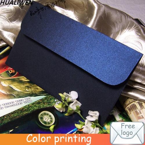 22*11CM Special Paper Pearlescent Paper Envelope With Sunflower Heart Pattern Gemstone Blue Wedding Business Invitation Envelope