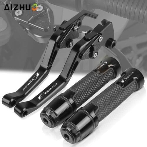 F650 CS Logo Motorcycle Handlebar Short Brake Clutch Levers Hand Grips Ends Accessories FOR BMW F650CS F 650CS SCARVER 2003-2004