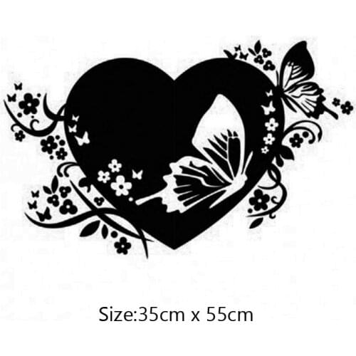 KUCADA butterfly love heart flower wall sticker for home decoration living room decal diy pvc wallpaper WP3910