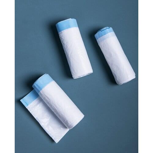 Drawstring Trash Bags Kitchen Garbage Bags Large White Garbage Bin Bathroom Trash Can Bin Liners Plastic Bag Dispenser Household