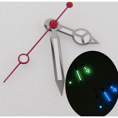 MOD Red Second Silver Watch Hands Fit For NH35 NH36 NH35A NH36A 7s35 4r35 Automatic Movement Blue Green Lume