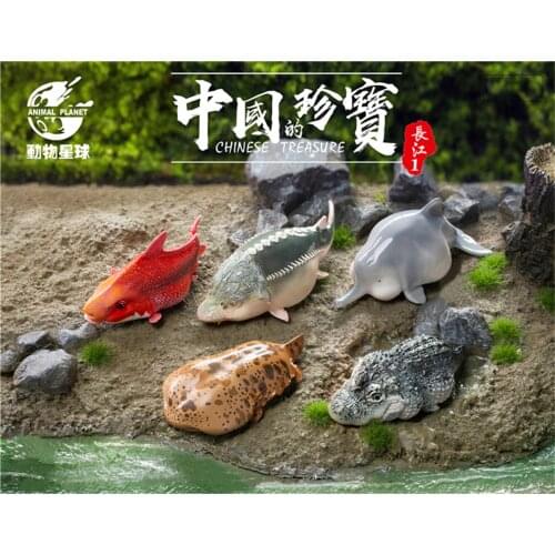 5-Piece Set Chinese Treasure Model Endangered Animal Figure Collector Fish Decoration Decor Oenaments Children Adults Kids Gift
