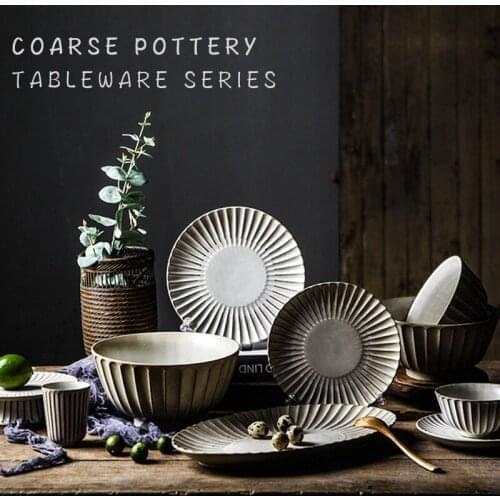 LingAo Creative retro Chinese style, rice bowl, plate, plate tableware set