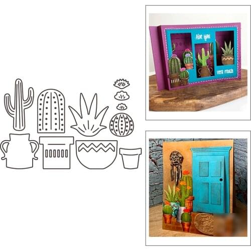 2021 New Plant Cactus and Chevron Pot Metal Cutting Dies For DIY Craft Making Greeting Card Album Scrapbooking No Clear Stamps