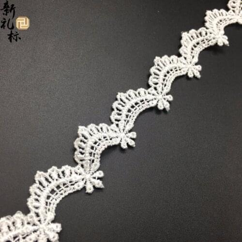 New High Quality 15Yards 2cm Off-white Costume Decoration Trimming Embroidery Sew DIY Craft Black Lace Trim for Wedding Party