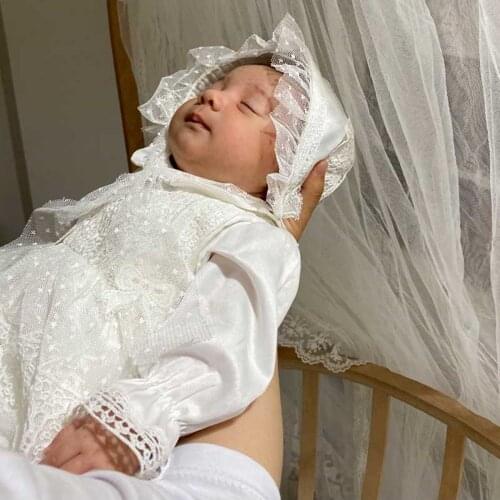 Babies Suit Baptism Religious Ceremony Clothing Girl Newborn Dress 4 Pieces Set Girls Baby Special Daily Toodler Clothes Outfit