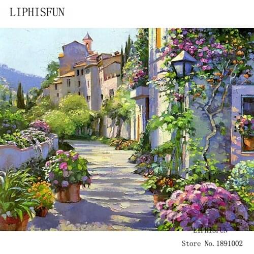 Craft Needlework Diy Handicrafts City Landscape Diamond Painting Street Painting Diamond Embroidery Rhinestone Home Decor