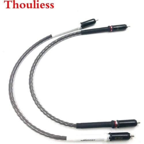 Thouliess Brown Single Crystal Silver Nordost Odin 2 RCA to 2 RCA Cable Reference Interconnect Cable with Rhodium Plated Plug