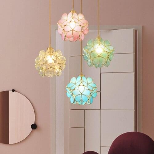 Sanmusion modern led pendant light 2021 new fashion flower pendant lamps constance luminaire for living room bedroom