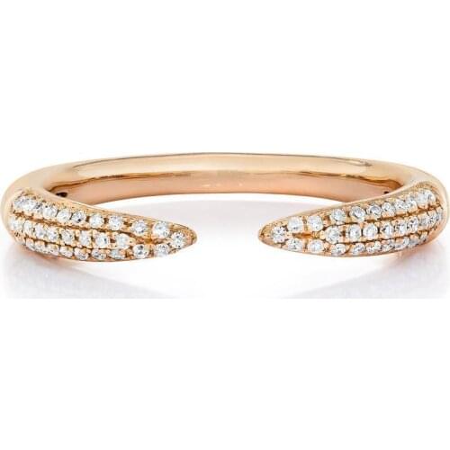 Stack stacking ring Simple open adjusted rings micro pave clear cz Spike rivet design european women trendy jewelry