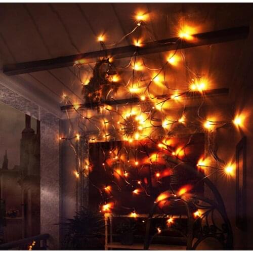 1 Set Haunted Spider Web Light Festive Touch Plastic Creative Visual Effect LED Light Decor for Halloween
