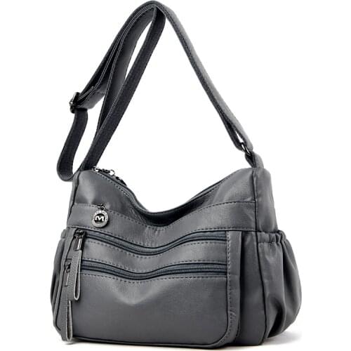 Annmouler Luxury Brand Women Crossbody Bag Pu Leather Shoulder Bag Quality Messenger Bag Pockets Handbag Purse for Girls