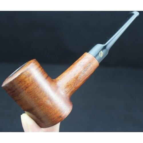 Handmade Nature Solid Red Wood Straight Smoking Pipe Round RoseWood Tobacco Wooden Smoke Pipe 10pc 9mm Filter+Pouch+Holder #107S