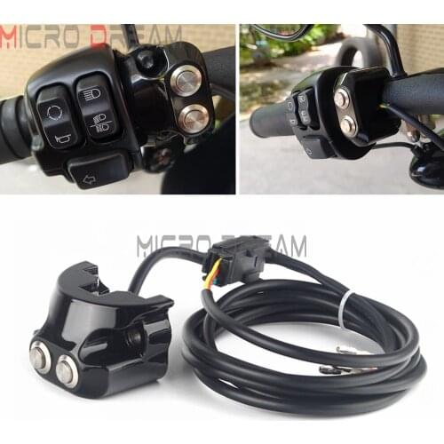 Universal Retro 1'' 25mm Air Ride Suspension Control Handlebar Switch 2 Button for Harley Sportster 883 1200 XL Dyna Cafe Racer