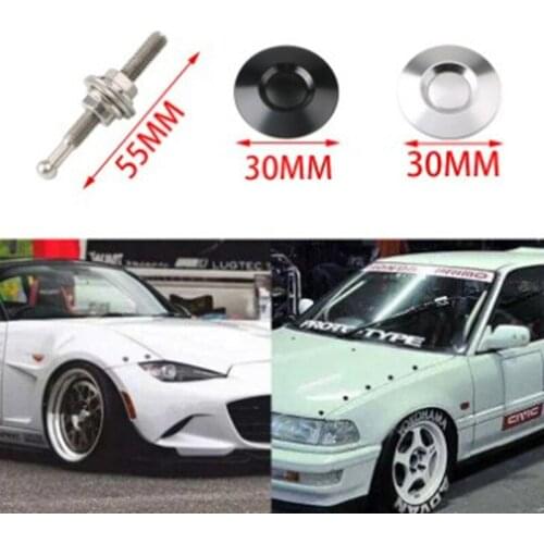 Universal 32mm/1.25" Push Button Billet Hood Pins Lock Clip Kit Engine Bonnets Lock Aluminum Car Quick Latch