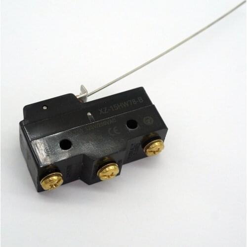 XZ-15HW78-B 15A 125VAC 3 Pin SPDT Micro Switch Long Steel Wire Lever Type IP40