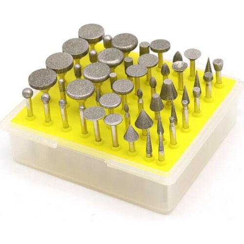 YEODA 50Pcs/set Dremel Accessories Diamond Grinding Heads Sanding Needles Coated Grinding Rod 3mm Burrs Bit For Dremel Tool