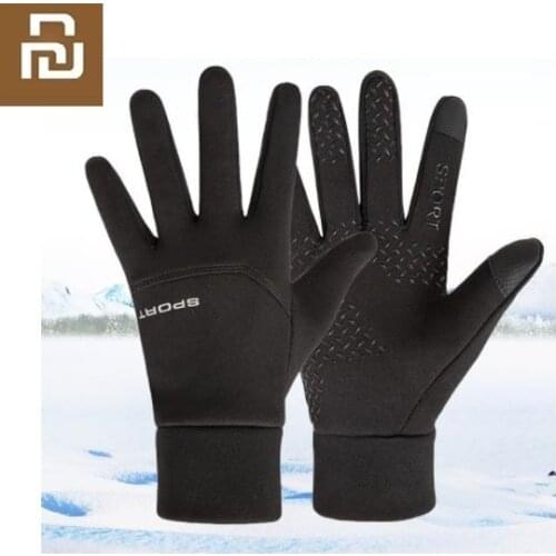 Youpin Winter touch screen warm waterproof windproof plus velvet thickening Mountaineering Driving Riding Sport stretch gloves