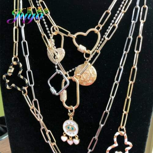 Juya DIY Mesh Chains Punk Jewelry Making Accessories Handmade Creative Gold Carabiner Fasteners Screw Lock Bolt Clasps Supplies