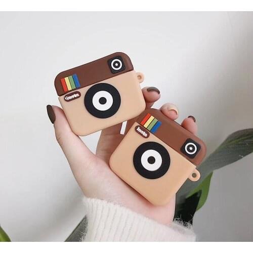 3D Instagram funny camera case Wireless Bluetooth Earphone Case for AirPods pro 2 Silicon Charging Headphones Box Cover fundas