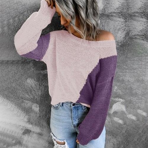 Autumn Sweater Women 2021 Solid Off Shoulder Elegant Knitted Pullovers Sweaters Casual Loose Streetwear Sweater Sueter Mujer