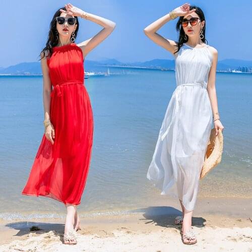 High Quality 100% Silk Summer Dresses for Women 2021 White Long Dress Female Beach Dress Casual Vestido De Mujer Pph4995
