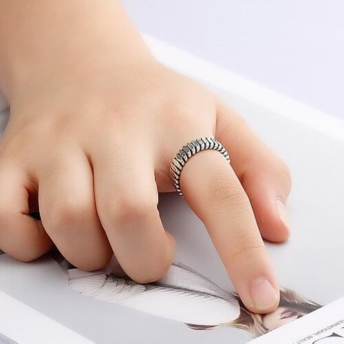 Real Pure 925 Sterling Silver Women Ring Simple Round Design Adjustable Finger Rings for the Best Friend Present Wedding Jewelry