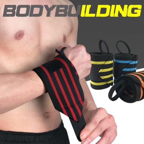1Pcs Gym Fitness Weightlifting Bracers Powerlifting Wristband Support Elastic Wrist Wraps Bandages Brace for Sports Safety 9