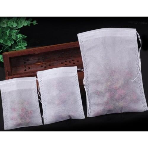 10 Pcs White Non Woven Fabric Disposable Tea Bags Filter Bags Food Grade Non-woven Fabric Filters Teabags Dry Flower Storage Bag