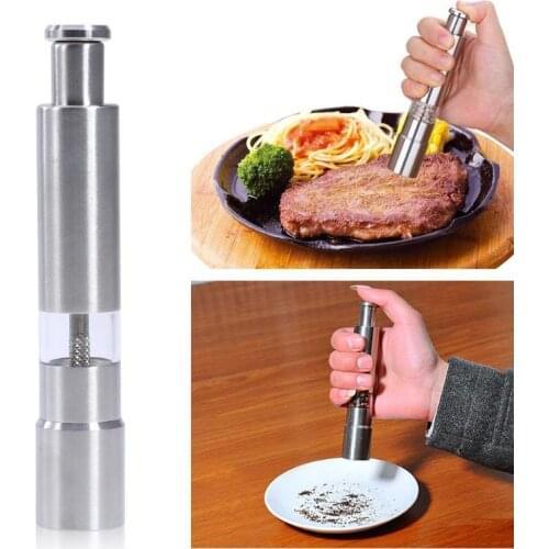 2 in 1 Hand pepper mill with black pepper grinder Stainless steel Cooking Tools Portable Driven Metal Pepper Grinder Salt Mill
