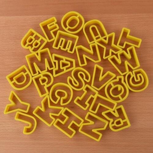 26pcs Biscuit Letters Cookie Mould Plastic Sugar Fondant Cake Mold Cookie Tools Cookie Cutters