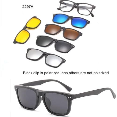 5 lenes Magnet Sunglasses Clip polaroid Mirrored magnetic Sunglasses clip on glasses Men Polarized Custom Prescription Myopia