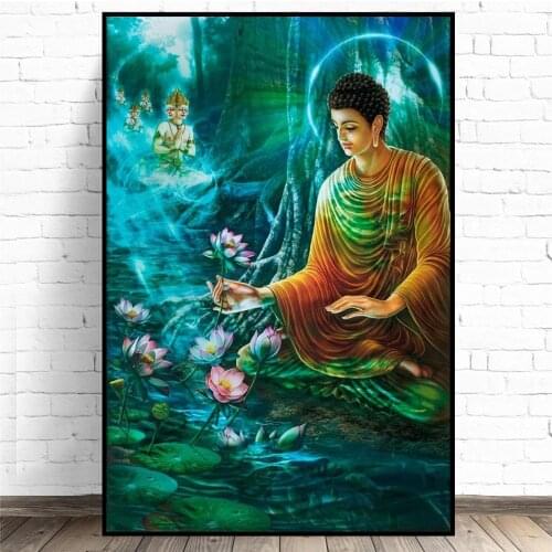 5D Full Square round Drill Diamond Painting Mosaic Religion Buddha statue Lotus 3D Diamond Embroidery Cross Stitch handmade gift