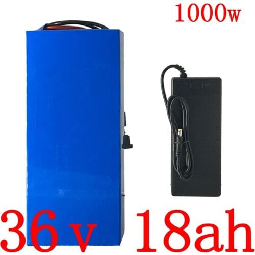 36V lithium battery pack 36V 18AH electric bike battery 36V 500W1000W electric scooter battery with 30A BMS and 42V 2A charger