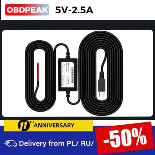 CAR DVR Transformer for Car Video Recorder Voltage 12V To 5V 0.5A-2A Mini Probable Transformers Long 3.5 Meters for Car Dvr