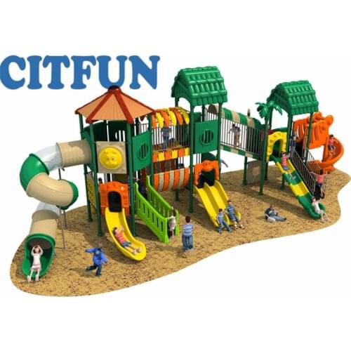 Good QualityJungle Theme kids climbing net slip and slide,Childrens outdoor playground for Amusement park OP18H-025A
