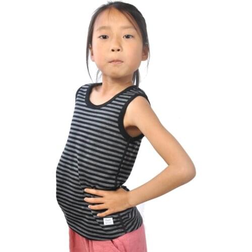 Kids vest sleeveless garment base layers100% superfine merino wool soft next to skin comfortable out door boy and girl