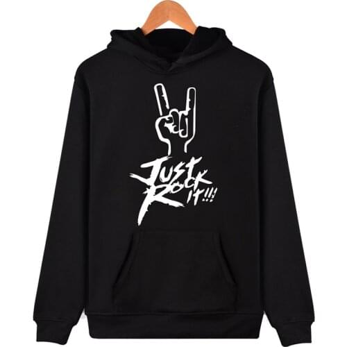 Just Rock It hoodie fashion hip hop street style men women Hoodies Pullover casual Pocket Long Sleeve Hooded Sweatshirts Top 4XL