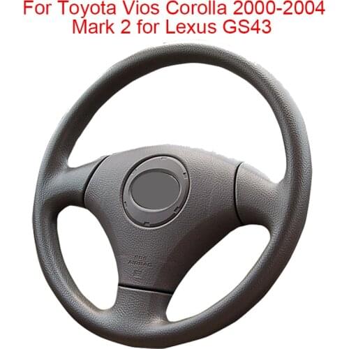 Customized Car Steering Wheel Cover For Toyota Vios Corolla 2000-2004 Mark 2 Lexus GS43 Leather Braid For Auto Steering Wheel