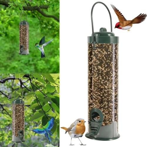 Bird Feeders Hanging Type Outdoor Pet Bird Seeds Food Feeder Tree Garden Snacks Bucket Holder Bird Feeder Feed Station